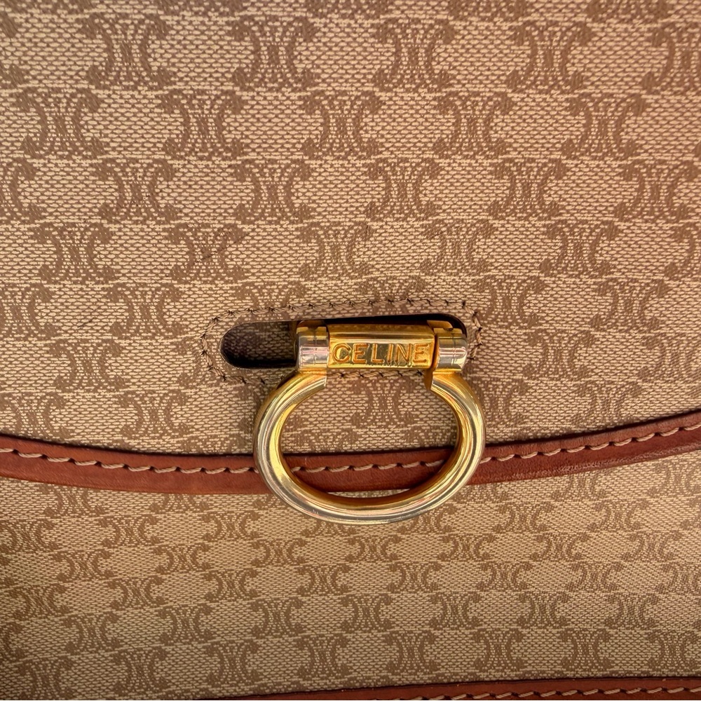 Celine Tan and Brown Crossbody Bag - Picture 5 of 13